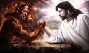 Jesus-arm-wrestling devil